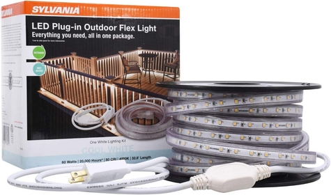 SYLVANIA 75625 LED Strip Lights Outdoor-Starter Kit, 32ft-4000K, 32ft-4000K