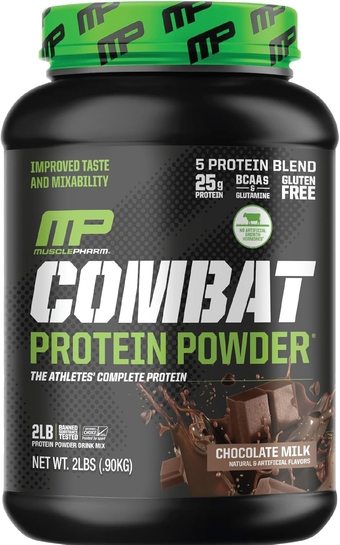 Combat Protein Powder, Fuels s for Productive Workouts, 5 Protein Sources Including Whey Protein Isolate and Egg Albumin, Gluten Free, 2 lb, 26 Servings (2lbs, Chocolate)