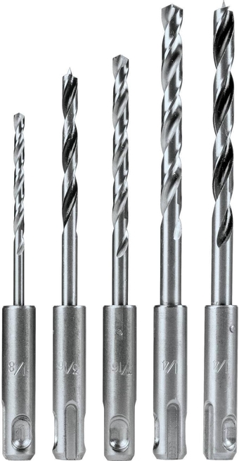 B-59243 5 Pc. Assorted SDS-Plus Drill Bit Set, Metal, Wood