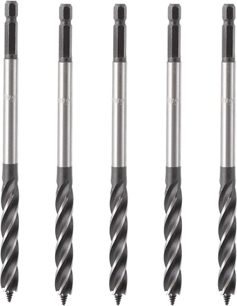 5Pcs Woodworking Twist Drill Bit 4Fulte Metal Hole Saw Auger Bit Hex Shank Engraving Drilling Tool 10mm