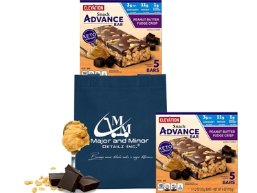 Peanut Butter Fudge Crisp Dark Chocolate Bundle | Keto Friendly Indulgent Bars | Includes Elevation Peanut Butter Fudge Crisp Breaktime Protein Endulgent Bar with Reusable Tote | Low Carb Sugar Treat | Individually Wrapped Snack Bars