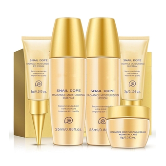 Snail Skin Care Sets,Moisturizing Snail Skincare Essentials Set Travel Size,Mini Sized Snail Repair Toner,Lotion,BB Cream, Cream & Eye-Cream for Women Gift Sets - Skin Care Routine Travel Kit