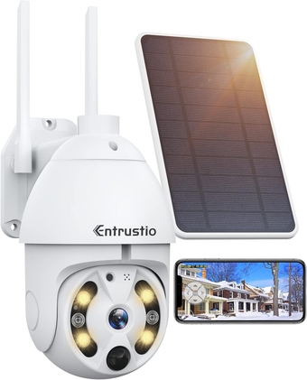 Solar Security Cameras Wireless Outdoor,20000mAh Battery Powered Camera,2.4G WiFi Surveillance Home Camera with Phone APP,IP66 Waterproof,Color Night Vision,2-Way Talk
