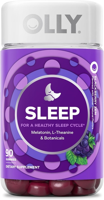 Sleep Gummy, 3mg Melatonin, L-Theanine, Chamomile, Lemon Balm, Sleep Aid, Occasional Sleep Support, BlackBerry, 90 Count