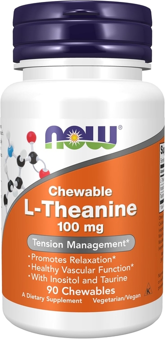 Supplements, L-Theanine 100 mg with Inositol and Taurine, Tension Management*, 90 Chewables