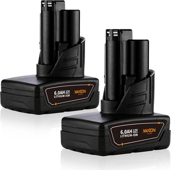 Replacement for Milwaukee M 12 Battery 6.0Ah 12V Battery Pack,Lithium-Ion Extended Capacity Batteries 48-59-2401 48-59-1812 48-11-2420 48-11-2402 48-59-1812 48-11-2411 2510-20(2-Pack)