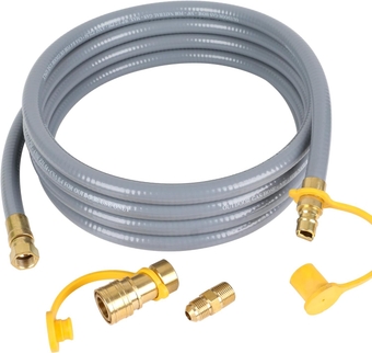 3/8” ID Natural Gas Hose, Propane Quick Connect Hose Assembly, Propane to Natural Gas Conversion Hose for Grill, Pizza Oven, Heater and More Low Pressure Appliance, 12 Foot