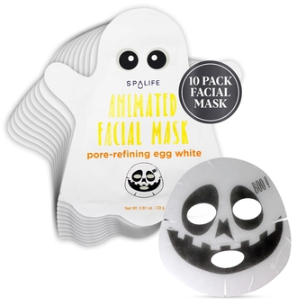 Halloween Ghost Character Facial Mask 10 Pack - Moisturizing and Hydrating Set Facial Mask - Collagen Hydration Masks for Glowing Skin