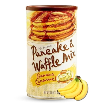 My Favorite Banana Caramel Pancake & Waffle Mix for Breakfast Food - Easy Pancakes Mix Breakfast Delight for Waffle Maker - Pancake Waffles Ready to Eat - Waffle Pancake Mix Homemade Goodness (24 Oz)