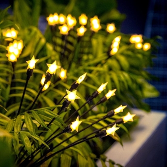 10 LED Solar Garden Lights, 2 Pack Solar Firefly Lights Outdoor Waterproof, Warm White Starburst Swaying Lights, Solar Garden Decorative Lights for Patio,Yard,Pathway
