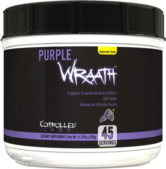 Purple Wraath, BCAA and EAA Amino Acid Supplement, with Endurance Blend Intra Workout Powder, Optimal Endurance, Focus, and Stamina (Grape, 45 Servings)