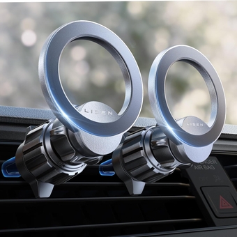 Magnetic Phone Holder for Car 2 Pack Fits MagSafe Car Mount - 【24 Super Magnets】 Air Vent Cell Phone Holder Clip, MagSafe Accessories for iPhone 15 Pro Max Plus 14 13 12 Mini & All Phones