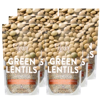 Green Lentils (16 Oz x 6 Pack) - Whole Dry Beans - Lentils Indian Daal - Non-GMO & Additive Free - Ideal for Stews, Indian Curries, Tacos & Soups - Vegan Diet-Friendly - High In Protein & Fiber