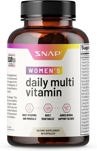 Women's Multivitamins Daily Vitamins & Minerals for Women - Vitamin D, B12, Zinc, Herbs & Vitamin C for Energy & Immune Support, Multivitamin for Women, 60 Capsules