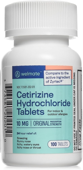 | Allergy Relief | Cetirizine HCL 10 mg | 24hr Support | Antihistamine | Pollen | Hay Fever | Dry & Itchy Eyes | Itchy Nose or Throat | Indoor & Outdoor Allergy Medication | 100 Ct