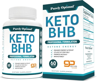 Keto BHB Exogenous Ketones Supplement - Keto Diet Pills for Ketosis, Energy, Focus, Metabolism - for Women and Men, Gluten-Free, 60 Capsules