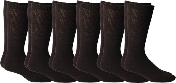 &  Mens King Size Diabetic Socks for Big & Tall Men, Cotton Crew Diabetic, Nephropathy Socks