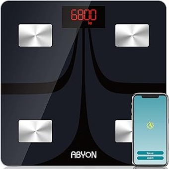 Bluetooth Smart Bathroom Scale for Body Weight Digital Body Fat Scale,Auto Monitor Body Weight,Fat,BMI,Water, BMR, M...