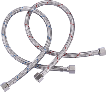 cUPC Supply Lines with 3/8 Inch x 3/8 Inch Female Compression Thread 1 Pair 48 Inch Faucet Hose Connects Kitchen Bathroom Sink to Water Supply