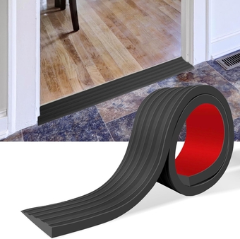 Threshold Ramps for Doorways Self-Adhesive Rubber Ramps for Door Threshold Rubber Door Threshold Ramp for Wheelchair Stroller Scooter Reducer Ramp (Black, 2” Wide x 3.3' Long)