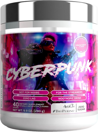 Gaming Powder Supplement | Energy & Focus Nootropic Drink | Adaptogen Formula + Vitamins & Minerals | Natural Ingredients | 40 Servings (Watermelon)
