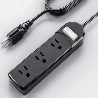 10ft Outdoor Power Strip Surge Protector Waterproof,Nanolake Weatherproof Long Extension Cord with Multiple Outlet widely 3 AC outlets 15A Flat Plug Kitchen Bathroom Terrace Fire Resistance