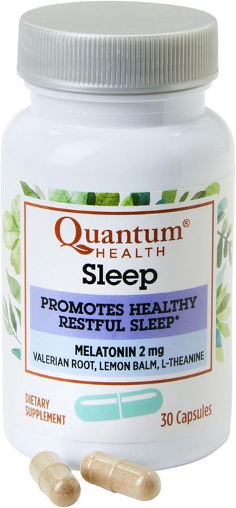 Health Sleep Melatonin 2mg Healthy Restful Sleep Support Blend with Relaxing Valerian Root, Lemon Balm & L Theanine Daily Mind & Body Well Being for Women & Men - 30 Capsules