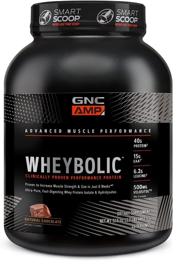 AMP Wheybolic | Targeted Muscle Building and Workout Support Formula | Pure Whey Protein Powder Isolate with BCAA | Gluten Free | 25 Servings | Natural Chocolate