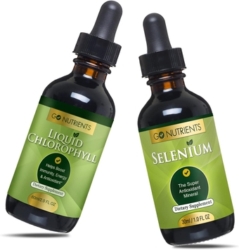 Liquid Chlorophyll & Selenium 200 mcg Supplement | Yeast-Free Liquid Drops, Selenium Drops, Herbal Supplements | Sodium Copper Chlorophyllin Supplement, Chlorophyll Liquid Drops