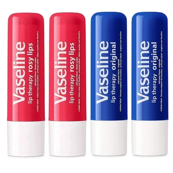 Lip Therapy Stick | Petroleum Jelly  Lip Balm | 4.8g each (2 Rosy - 2 Original)