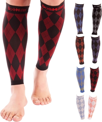 Calf Compression Sleeves 20-30 mmHg Running, Cycling, and Travel, Argyle Design, Circulation Shin Splints Relief