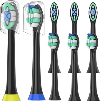 Toothbrush Heads Compatible with Philips Sonicare Electric Toothbrush, 4Pack Diamond Brush Heads,4Pack Standard Clean Brush Heads,8 Black Toothbrush Heads