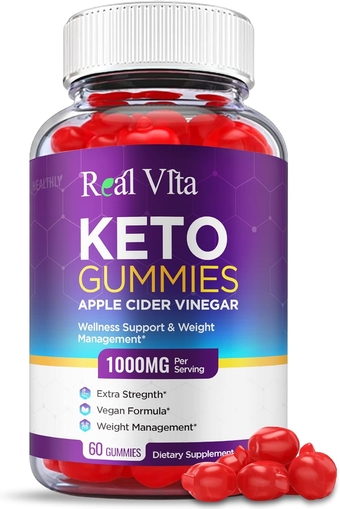 Real Vita Keto Gummies - Official Formula, Vegan - Real Vita Acv Keto Gummies, Real Vita ACV Gummies Weight Apple Cider Vinegar Gummy Loss, Vitamin B12, Beet Root Juice Pomegranate Juice (60 Gummies)