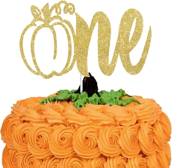 Pumpkin One Cake Topper, Little Pumpkin 1st Birthday Cake Decor, Fall One Year old,Autumn Baby Shower, Autum Fall Themed Party Decorations