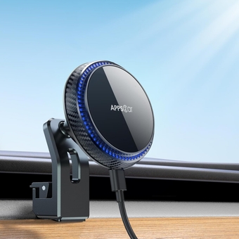 Tesla Phone Mount Wireless Car Charger[Built-in Cooling Fan] for MagSafe Car Mount, Secure Stable Magnetic Phone Holder for Tesla Model 3/Y, Tesla Phone Cradle Fits iPhone15/14/13/12 Series