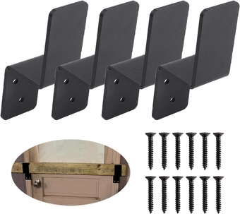 2x4 Door Barricade Brackets|Heavy Duty Steel Drop Open Bar Security Door Lock Bracket Door Barricade Closed Bar Holder Fits 2x4 Lumber,Security Z Bracket Door Reinforcement Jammer Stopper Lock