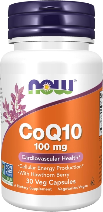 Supplements, CoQ10 100 mg with Hawthorn Berry, Pharmaceutical Grade, All-Trans Form produced by Fermentation, 30 Veg Capsules