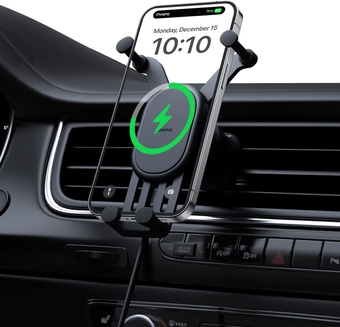 Wireless Car Charger, 15W Fast Charging Phone Mount for Car Vent, Car Phone Holder with Enlarged Charging Coil for iPhone 15 14 13 12 11 10 8 Pro Max Xs, Samsung Galaxy S&Note Series Google LG