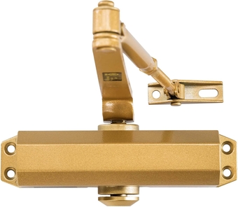 Light/Medium Duty Residential/Light Commercial Door Closer - DC5003 Surface Mounted, Aluminum Door Closer, Adjustable Closing, Grade 2 & UL 3 Hour Fire Rated - US4 Satin Brass/Gold