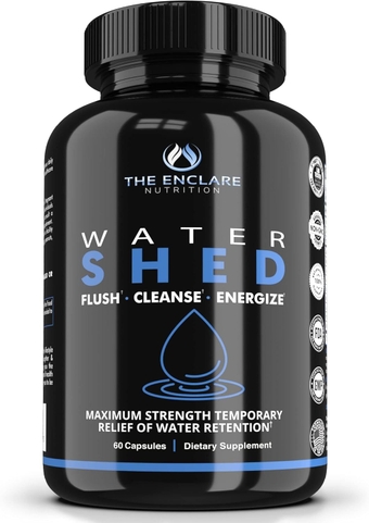THE ENCLARE NUTRITION Water Pills Diuretic Water Retention, Liver Detox, Kidney Cleanse, Weight, Swelling, Edema, Bloating Relief, Fluid Balance Watershed Max Strength (1)