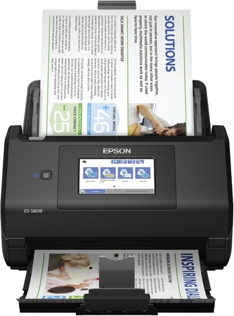 Workforce ES-580W Wireless Color Duplex Desktop Document Scanner for PC and Mac with 100-sheet Auto Document Feeder (ADF) and Intuitive 4.3" Touchscreen