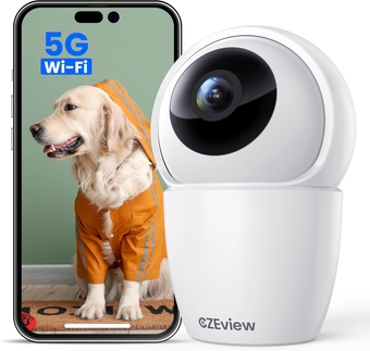 Indoor Camera 3K 5MP Super HD Pet Dog Camera, 2.4/5Ghz Plug-in WiFi Security Camera, Pan/Tilt Baby Monitor with Phone App, AI Motion Detection, Auto Tracking, 2-Way Talk, Night Vision