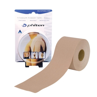 X30 Titanium Power Tape Roll - Water-Resistant Kinesiology Tape for Muscle, Knee, Shoulder and Joint Support - Professional Sports Therapeutic Athletic Kinesio Tape - Beige, 2” x 14.7’