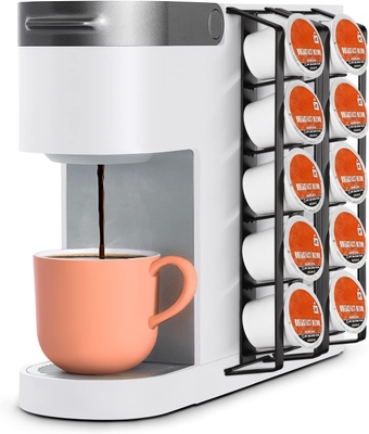Coffee Pod Holder for Keurig, Side Mount Coffee Pod Holder Adhesive, Sturdy Metal K Cup Organizer and Storage, Matte Black, 2 Pack/For 10 K Cups, KCPH500-BK-P2