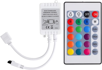 24 Key IR Remote Controller, DC 12V 6A Dimmer Box for RGB SMD 3528 5050 LED Strip Lights