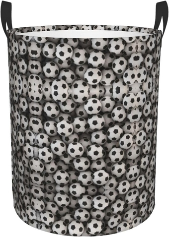 Soccer Sea Round Laundry Basket, Collapsible Tall Clothes Baskets,Washing Bag For Bathroom, Bedrooms