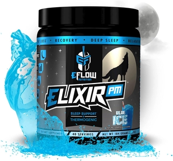 Elixir PM - Night time Fat Burner and Natural Sleep Support - GABA, l-carnitine, melatonin, Sleep & Relaxation, pm Weight Loss - Blue Ice (40 Servings)