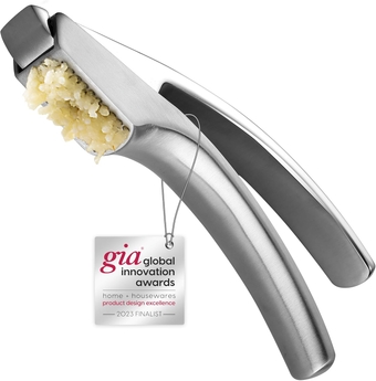 Garlic Press Stainless Steel, No Need to Peel Garlic Mincer Tool for Fine Garlic, Detachable for  Cleaning, Garlic Presser and Masher, Dishwasher Safe Garlic Crusher with 5-Year Warranty