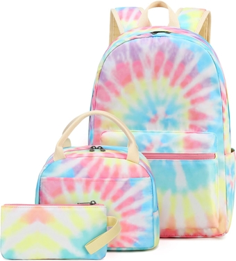 School Backpack Set Girls School bookbag with Lunch Box Teens Girls Schoolbag with laptop compartment Travel Backpacks (Y0094-3 Pink)