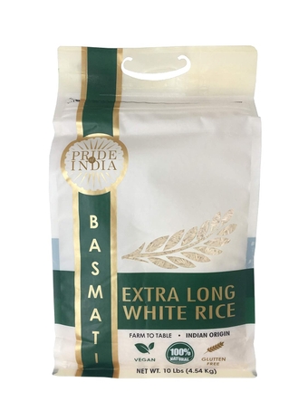 - Extra Long n Premium White Basmati Rice, 10 Pound (4.54 Kilo) Reclosable Bag - Naturally Aromatic, Aged, Flavorful, Slender, Non Sticky Grains - Great Value for Money